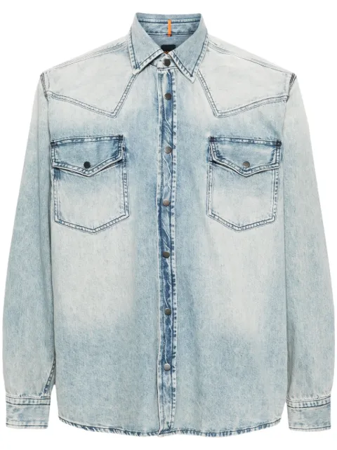 BOSS press-stud denim shirt Blue 50513227