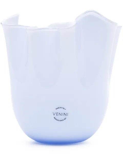 Venini Fazzol glass vase (13.5cm x 13cm) Blue FO370004000O0AGU