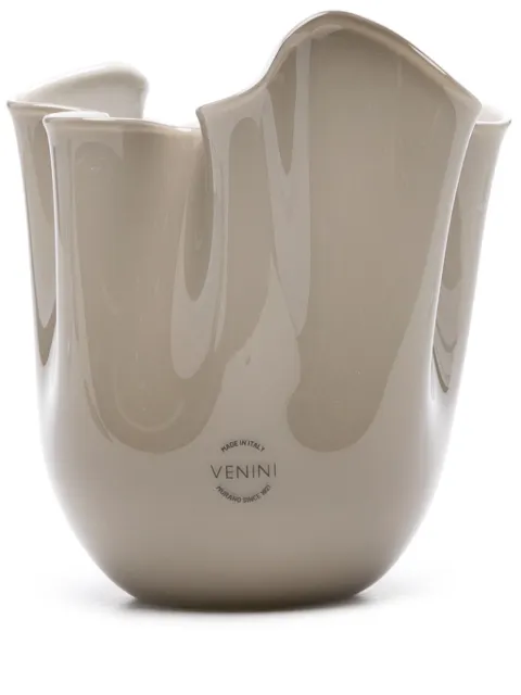Venini Fazzoletto porcelain vase (14,5cm x 12cm) Grey FO370004000O0ASI