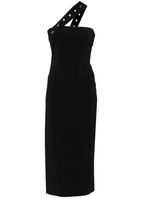 Patrizia Pepe eyelet-detail midi dress Black 8A1400A6F5