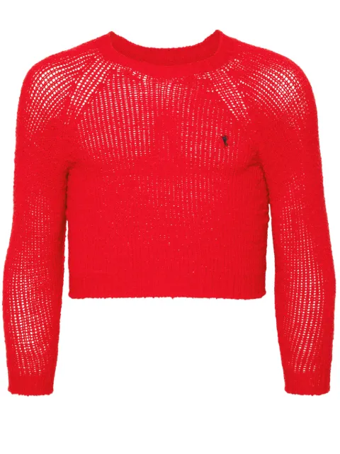 Doublet chunk-knit cropped jumper Red 24SS48KN141