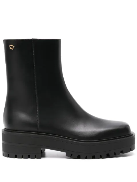 Gianvito Rossi square-toe leather boots Black G7308620GOMCLN