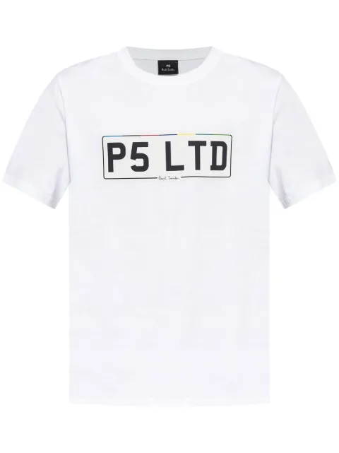 PS Paul Smith Number Plate-print cotton T-shirt White M2R011RNP4693