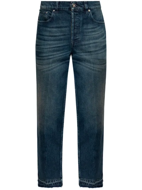 Lanvin logo-patch cotton jeans Blue RMTR0119D084A24