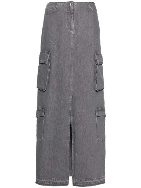 Patrizia Pepe logo-plaque maxi skirt Grey 8G0415D080