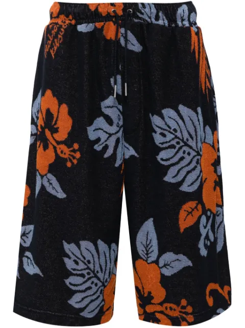Maison Kitsuné floral-print cotton shorts Blue MM01406KM0127O492