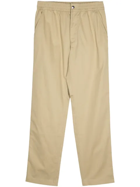 Maison Kitsuné logo-embroidered tapered-leg trousers Neutrals MM01119WW0102P357
