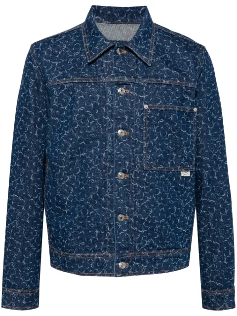 Maison Kitsuné laser cut-detail denim jacket Blue MM02112WW5024O010