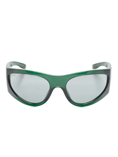 Gucci Eyewear wraparound-frame translucent sunglasses Green GG1575S003