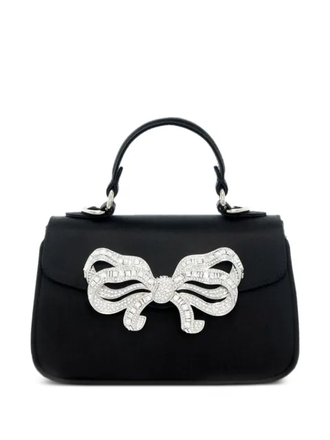 Judith Leiber bow-detail satin tote bag Black H241001