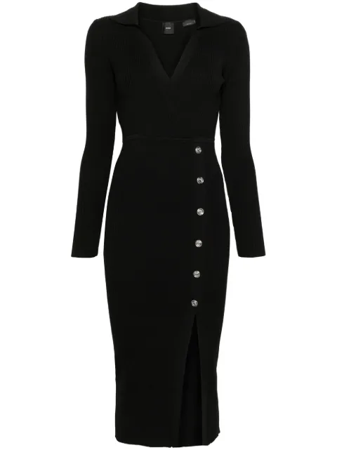 PINKO fine-ribbed midi dress Black 104033A239