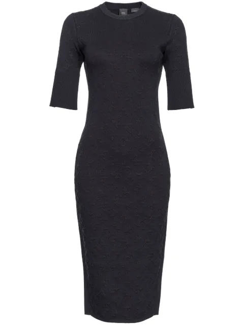 PINKO logo-embossed knitted dress Black 103972A21T