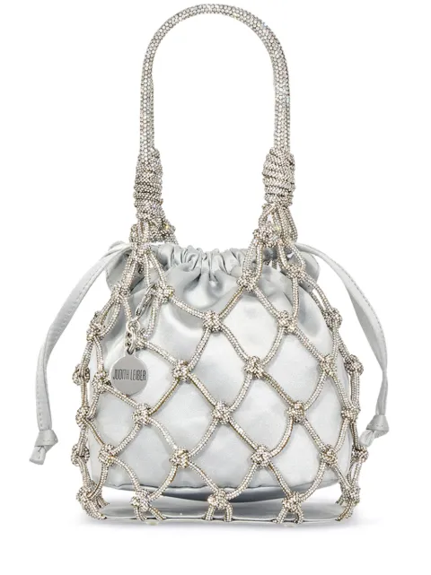 Judith Leiber rhinestone-embellished satin tote bag Neutrals H240000
