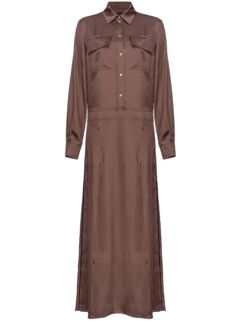 PINKO long-sleeve satin maxi dress Brown 104243A24V