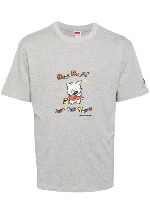 Ground Zero cat print cotton T-shirt Grey GZOAM003770