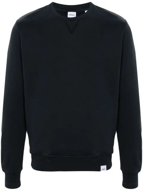 ASPESI logo-tag cotton sweatshirt Blue AY40P015