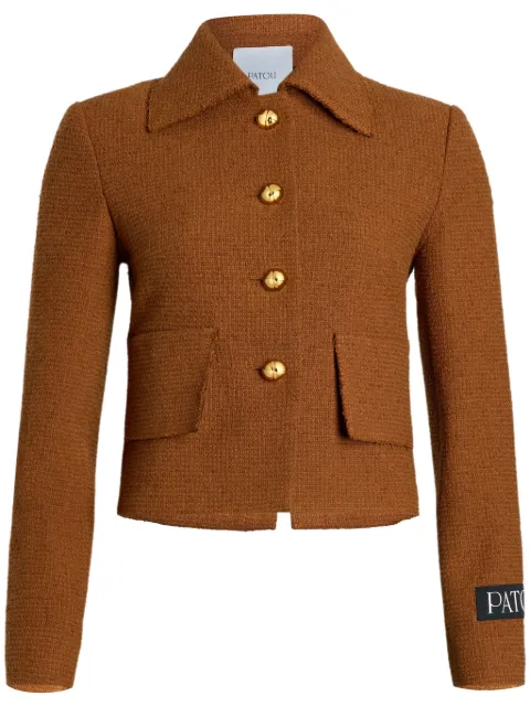 Patou Iconic tweed short jacket Brown JA0430185220A