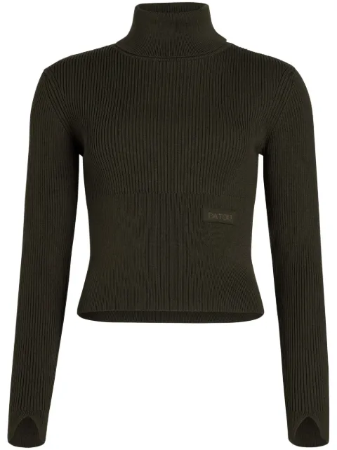 Patou ribbed roll-neck sweater Green KN1848009751K
