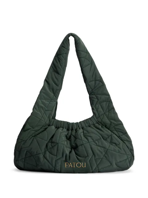 Patou large Le Biscuit shoulder bag Green AC0550188754B
