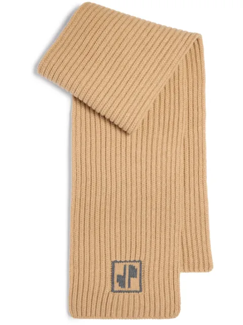 Patou JP ribbed scarf Neutrals AC0818064109B