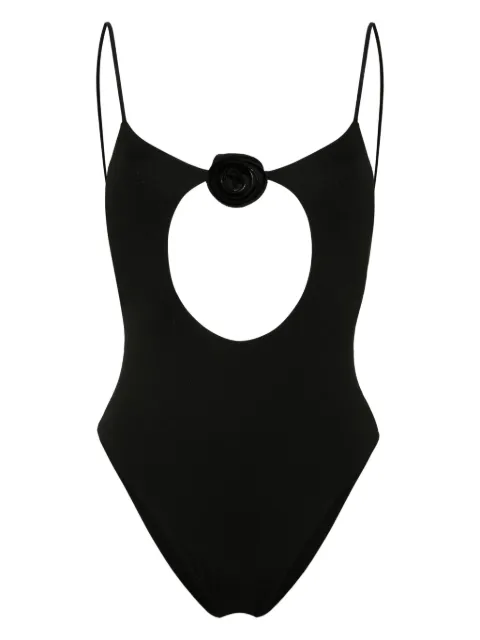 La Reveche Nadir floral-appliqué swimsuit Black LR24ND1