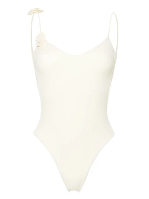 La Reveche Ashar floral-appliqué swimsuit Neutrals LR24AS1