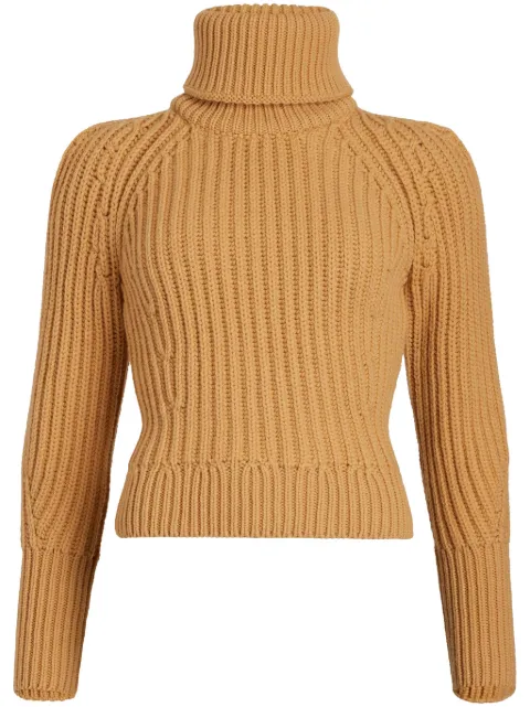 Patou ribbed roll-neck sweater Neutrals KN2068064101G