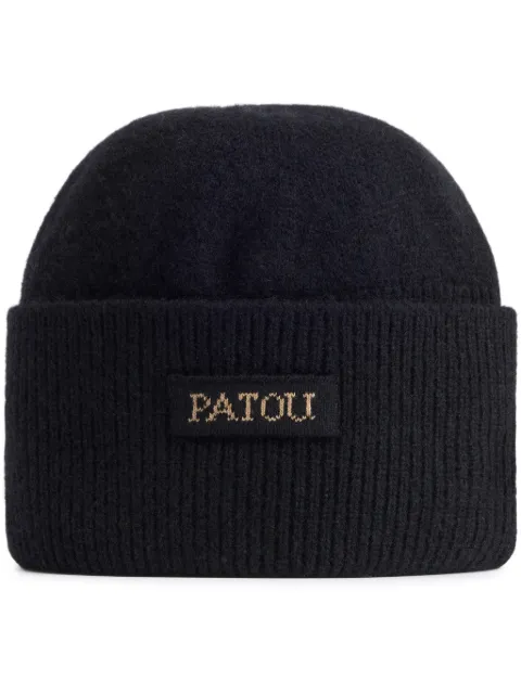 Patou logo-patch beanie Black AC0788041999B