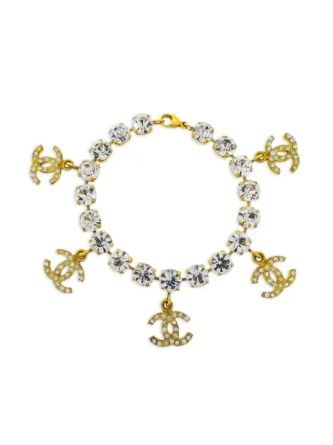CHANEL Pre-Owned 1995 CC rhinestone-embellished bracelet Gold BR95P