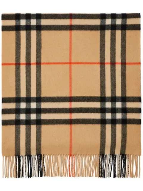 Burberry wide Check cashmere scarf Neutrals 8085931
