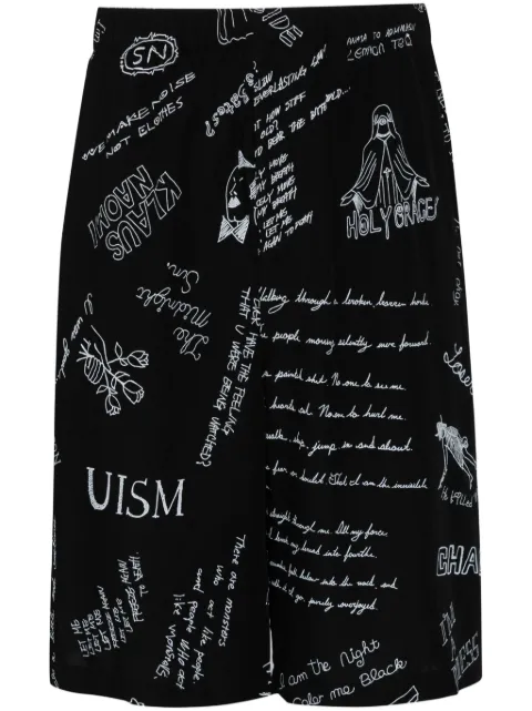 Undercover graphic-print wide-leg shorts Black UC1D9503BLACKBASE