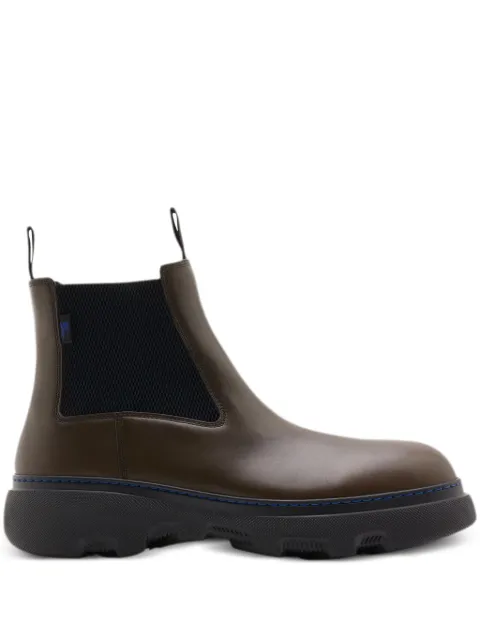 Burberry panelled leather ankle boots Brown 8092590