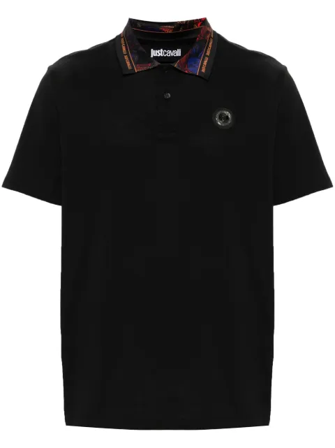 Just Cavalli logo-appliqué polo shirt Black 77OAGT07CJ506