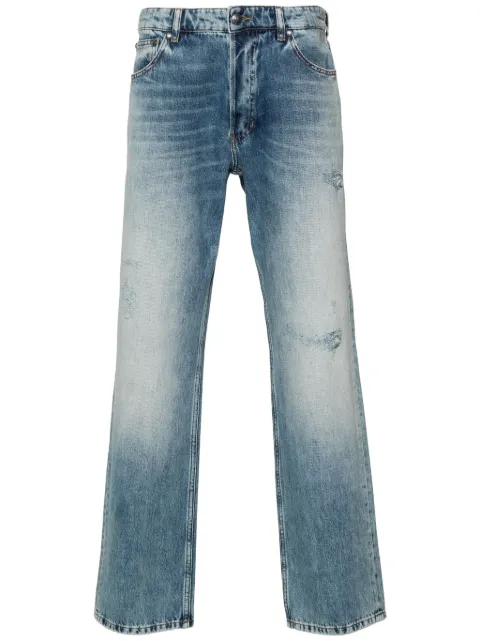 Just Cavalli ripped-detailing straight-leg jeans Blue 77OAB502CDWF4