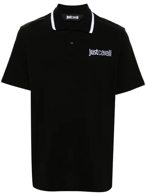 Just Cavalli logo-embroidered polo shirt Black 77OAGT00CJ506
