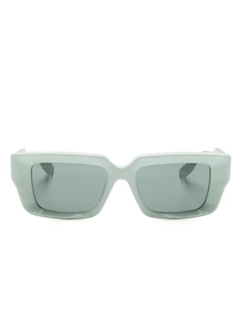 Gucci Eyewear logo-debossed rectangle-frame sunglasses Green GG1529S