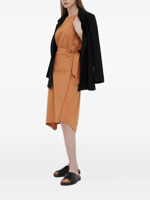 DKNY tie-detail panelled midi skirt Orange P3DN0S58