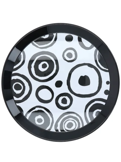 10 CORSO COMO circle-print steel tray (48cm) Black P2300362