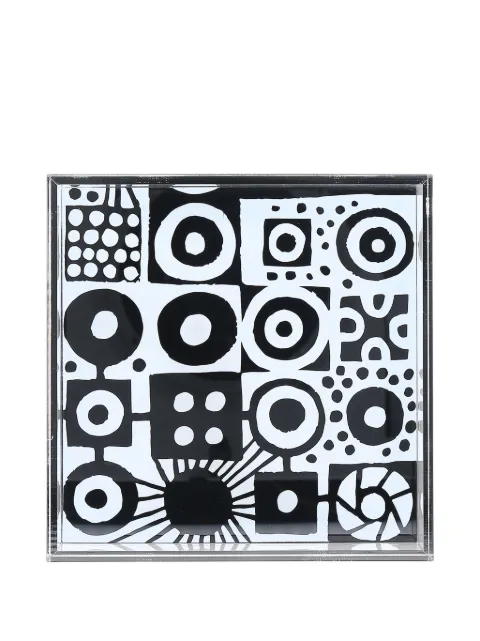 10 CORSO COMO graphic-print acrylic-glass vide poche (16.5cm x 16.5cm) Black P2300356