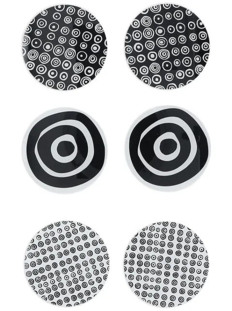 10 CORSO COMO circle-print acrylic-glass coasters (set of six) Black P2300353