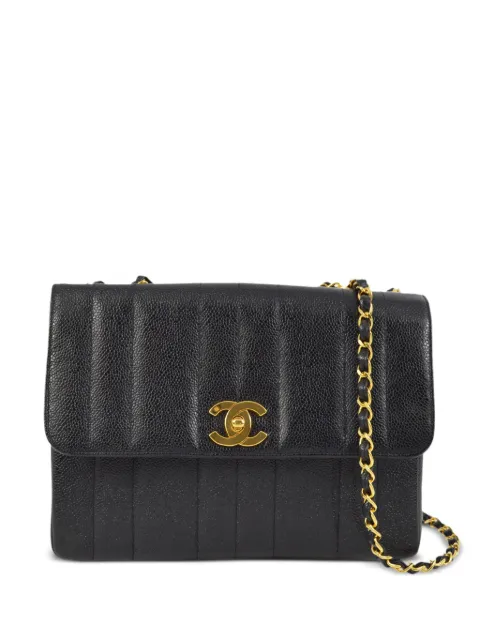 CHANEL Pre-Owned 1995 CC turn-lock shoulder bag Black 3572603