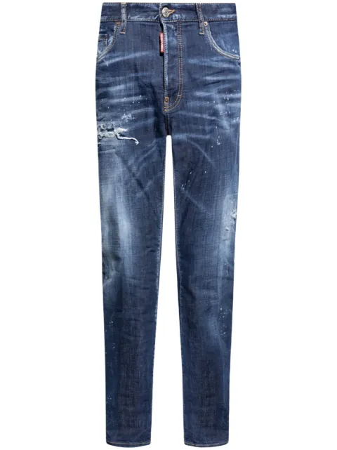 DSQUARED2 distressed straight-leg jeans Blue S74LB1557S30664