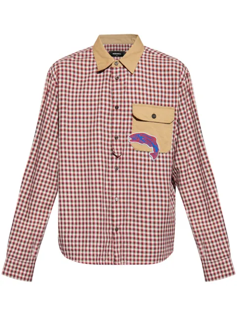 DSQUARED2 plaid-check pattern cotton shirt Red S74DM0843D35068