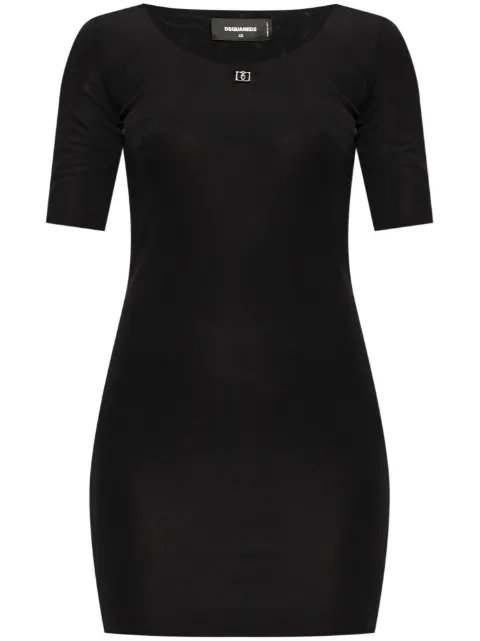 DSQUARED2 logo-plaque mini dress Black S75CV0849S24588