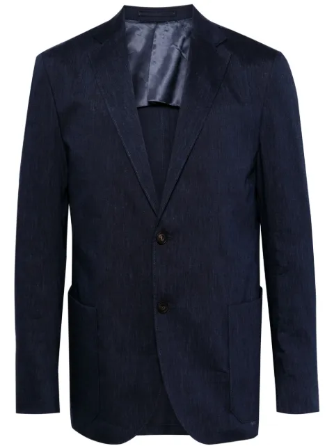 Corneliani mélange-effect single-breasted blazer Blue 93X5149314501