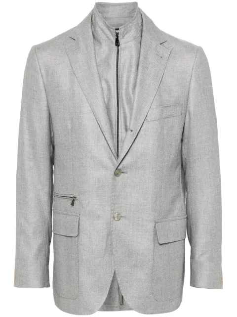 Corneliani layered mélange-effect blazer Grey 93X5959318264