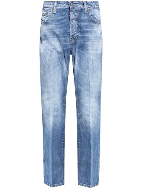 DSQUARED2 logo-patch cotton jeans Blue S74LB1530S30309