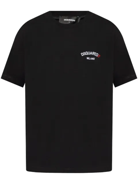DSQUARED2 logo-embroidered cotton T-shirt Black S74GD1357D20020