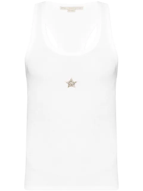 Stella McCartney Crystal Star racerback tank top White 6J02913SPZ11