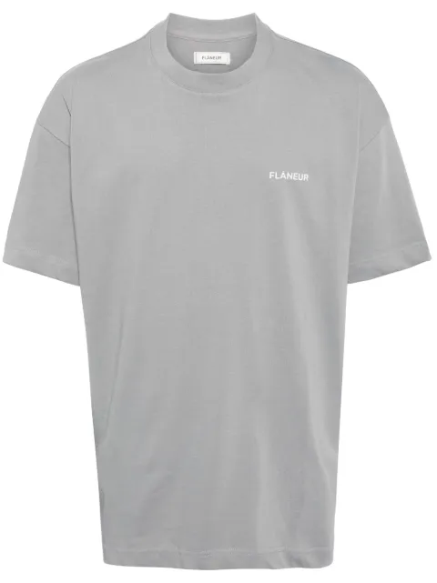 FLÂNEUR logo-print cotton T-shirt Grey FNOS015